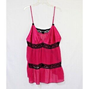 Secret Treasures Nightie Cami Hot Pink Black Lace Size 3X Womens 22W/24W
